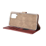 Rixus Bookcase pour Samsung Galaxy A22 4G Rouge foncé
