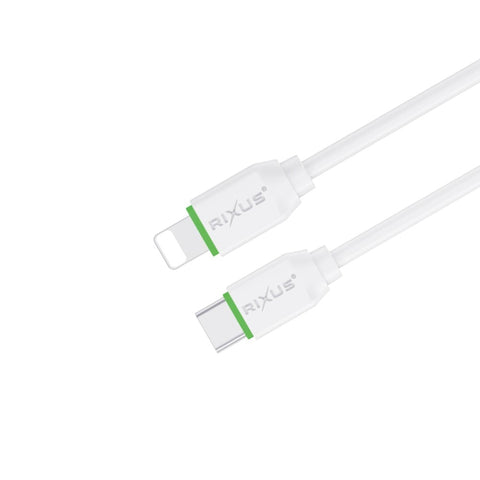 Câble Rixus RX2017L pour synchronisation des données et recharge rapide USB-C vers Lightning, 3 m