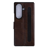 Étui portefeuille Rixus avec porte-stylo pour Samsung Galaxy Z Fold 7 marron