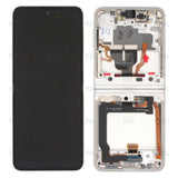 Chassis + Ecran LCD complet pour Samsung Galaxy Z Flip 3 (SM-F711B) GH82-27243B / GH82-26273B (No Camera) - Crème