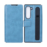 Étui portefeuille Rixus avec porte-stylo pour Samsung Galaxy Z Fold6 bleu sierra