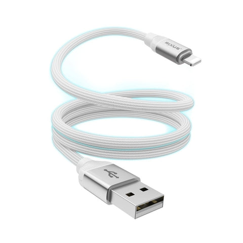 Câble de recharge magnétique Rixus RXUC59AL USB-A vers Lightning 1 m 10 W blanc