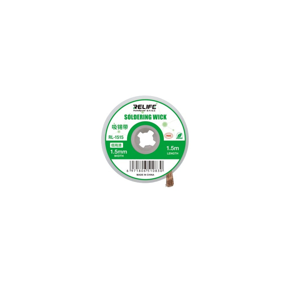 Mèche à dessouder Relife RL-1515 (1,5 m de long - 1,5 mm de large)
