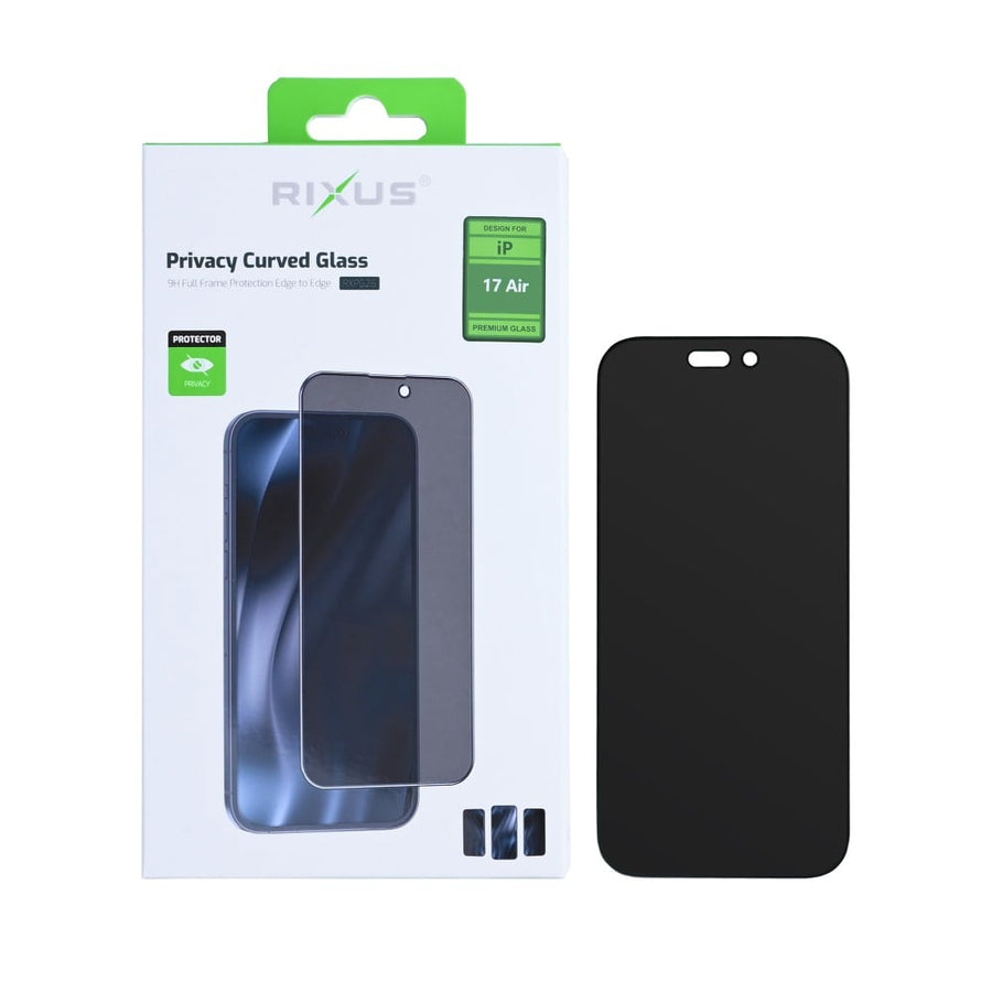 Verre trempé Rixus Privacy Full Curved Edge pour Apple iPhone 17 Air