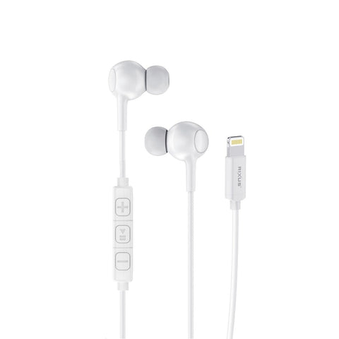 Casque audio filaire avec microphone Rixus RXHD56LW, type écouteurs intra-auriculaires, blanc