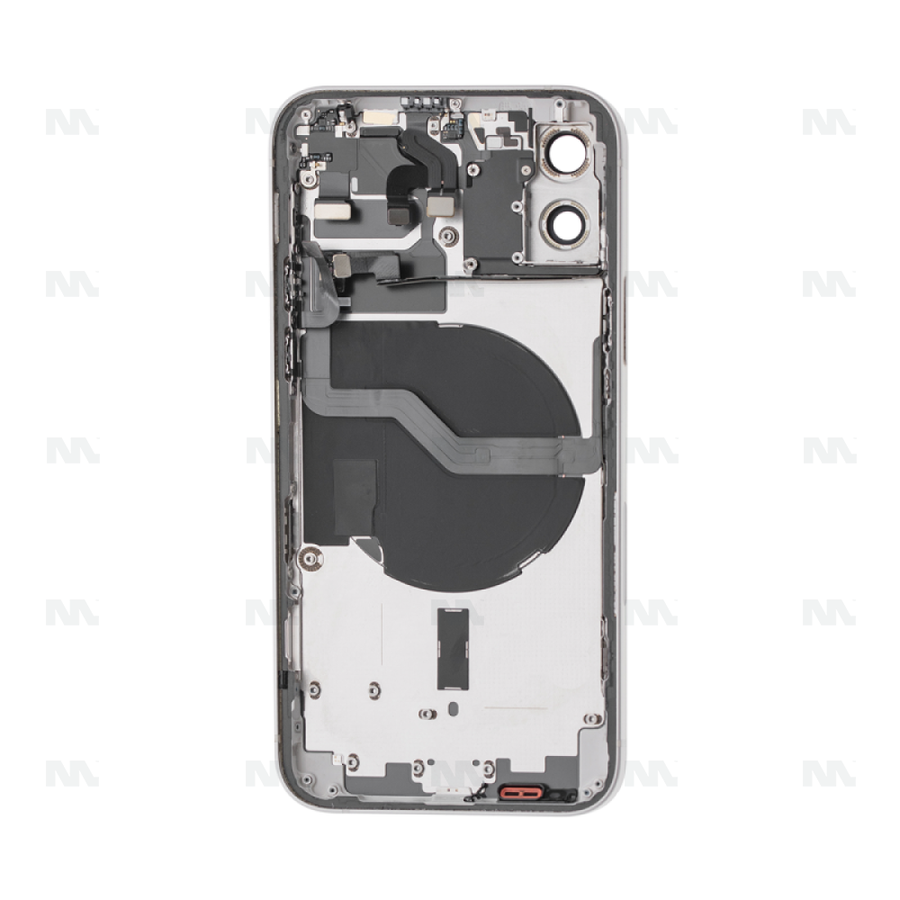 Boîtier pour Apple iPhone 12 avec petites pièces, compatible, blanc