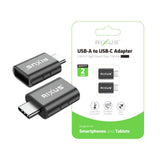 Adaptateur OTG USB-C vers USB-A Rixus RXOTG02 gris sidéral (lot de 2)