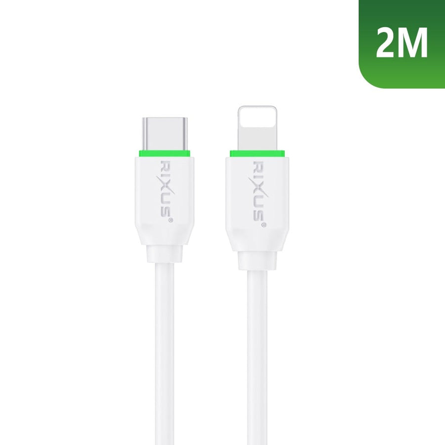 Câble de synchronisation des données et de recharge rapide Rixus RX2023 – 2 m – Blanc