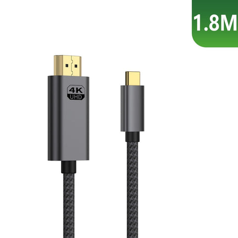 Câble USB-C vers HDMI Rixus RXHU15 Premium 4K 1,8 m gris sidéral