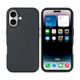 Coque de protection Mag Carbon avec MagSafe pour Apple iPhone 16 – Titanium Black