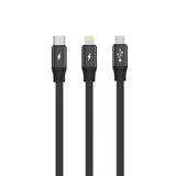 Câble de recharge rapide rétractable 3 en 1 Rixus RXUC25 noir