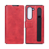 Étui portefeuille Rixus avec porte-stylo pour Samsung Galaxy Z Fold5 rouge