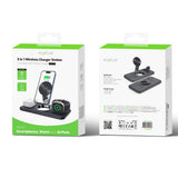 Support de recharge sans fil 3 en 1 Rixus RXWC31 pour téléphone, montre et Airpods, noir