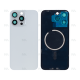 Vitre Arrière sans NFC, cadre d'appareil photo agrandi pour Apple iPhone 15 Pro Max - Blanc Titane - Compatible