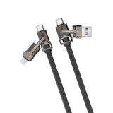 Câble multifonction plat tressé Rixus RXUC41, 1 m, noir