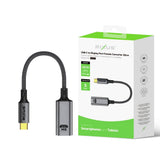 Convertisseur Rixus RXHU18 USB-C vers DisplayPort femelle, 20 cm, gris sidéral