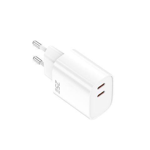 Adaptateur de charge rapide CH25W Double port USB-C 25 W Blanc