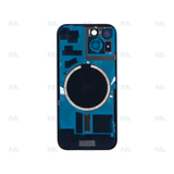 Vitre Arrière sans NFC, cadre de caméra agrandi bleu Compatible pour Apple iPhone 15
