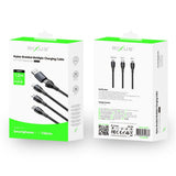 Câble de recharge rapide Rixus RXUC23 Two-For-Three noir