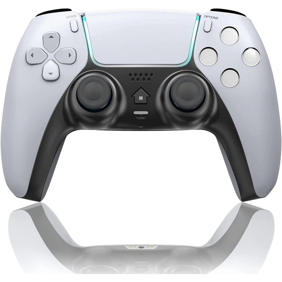 Manette de jeu sans fil Bluetooth pour PlayStation 4 T28 Noir/Blanc