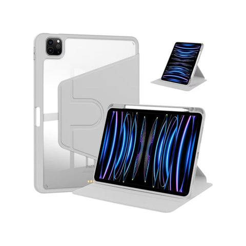 Étui de protection en cuir PU gris pour iPad 10,2 et 10,5