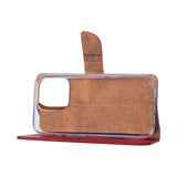 Rixus Bookcase pour Apple iPhone 16 Pro Max Rouge foncé