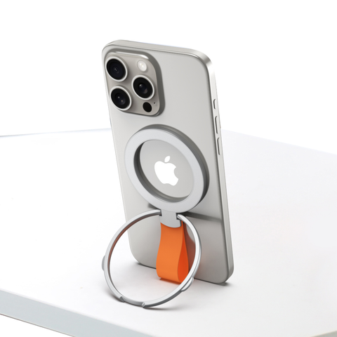 Support pour téléphone portable Rixus RXPH20SO avec MagSafe argent et orange