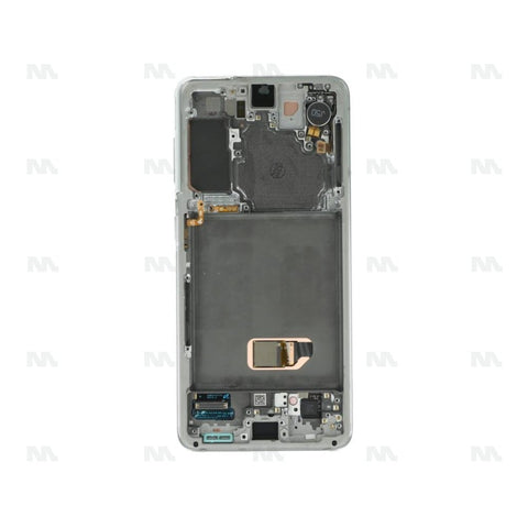 Chassis + Ecran Officiel Service Pack + Vitre pour Samsung Galaxy S21 5G G991B Camera - Phantom White