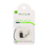 Adaptateur portable Rixus OTG Micro-USB vers USB-C Noir