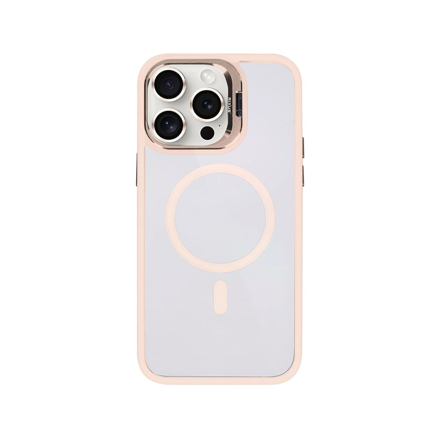 Étui Rixus Classic 03 avec MagSafe pour Apple iPhone 12, 12 Pro rose clair