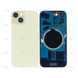 Vitre Arrière sans NFC, cadre de caméra agrandi jaune Compatible pour Apple iPhone 15 Plus
