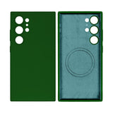 Coque de téléphone souple en TPU noir avec MagSafe pour Samsung Galaxy S24 Ultra vert