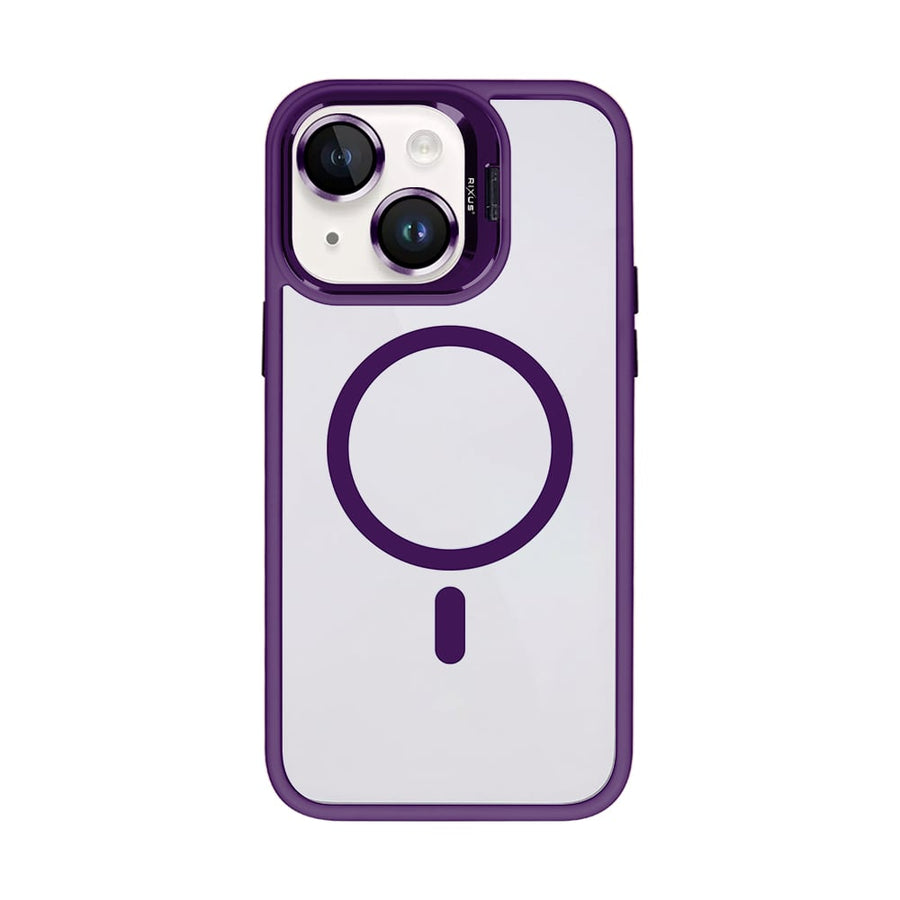Étui Rixus Classic 03 avec MagSafe pour Apple iPhone 15 violet foncé