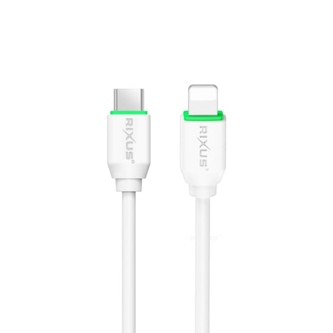 Adaptateur Rixus RX90L avec câble USB-C vers Lightning 1 m 20 W blanc