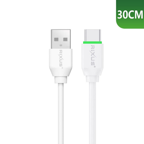 Câble de recharge Rixus RXUC13AC USB-A vers USB-C 30 cm blanc