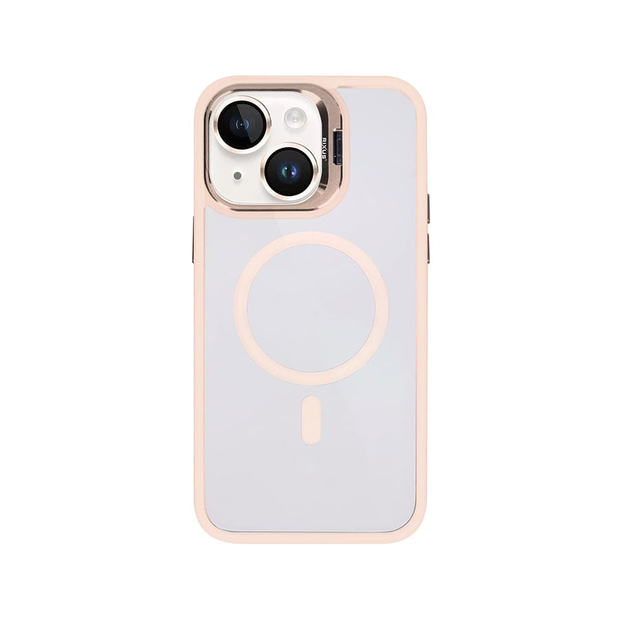 Étui Rixus Classic 03 avec MagSafe pour Apple iPhone 14 rose clair