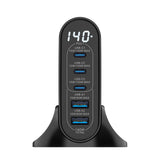 Adaptateur secteur Rixus RX140 GaN avec écran numérique 140 W noir