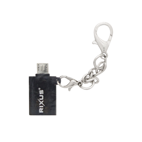 Adaptateur portable Rixus OTG USB-C vers micro-USB noir