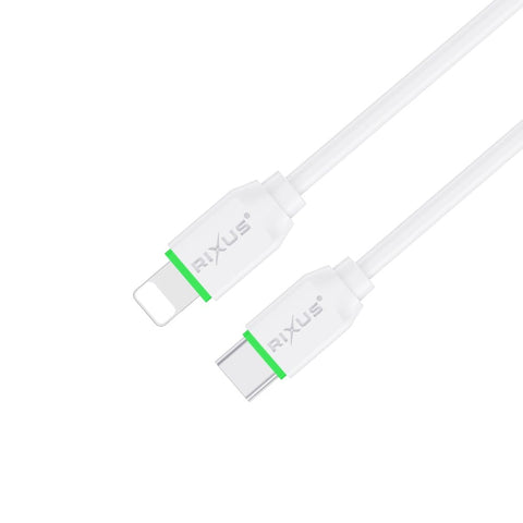 Câble Rixus RX2022 pour synchronisation des données et recharge rapide USB-C vers Lightning, 1 m