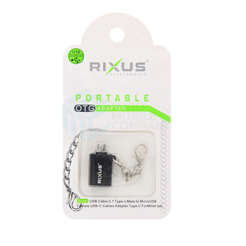 Adaptateur portable Rixus OTG USB-A vers micro-USB noir