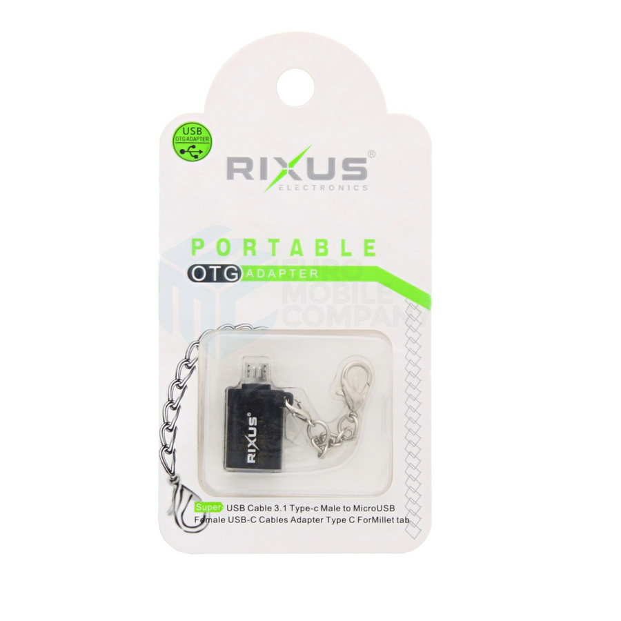 Adaptateur portable Rixus OTG USB-A vers micro-USB noir