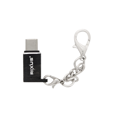 Adaptateur portable Rixus OTG Micro-USB vers USB-C Noir