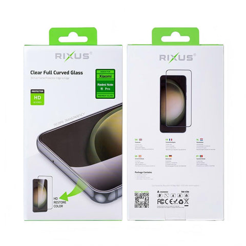 Verre trempé incurvé Rixus Clear HD pour Xiaomi Redmi Note 15 Pro