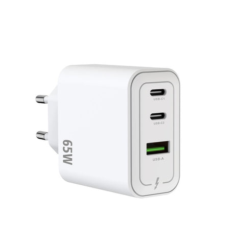 Adaptateur secteur multiport Rixus RXHC67 GaN 65 W blanc