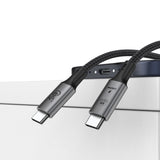 Câble Rixus RXUC01 USB-C 4.0 vers USB-C, 1 m, 240 W, gris