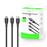 Câble de recharge rapide Rixus RXUC23 Two-For-Three noir