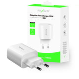 Chargeur rapide adaptatif Rixus RX209 USB-C 20 W blanc