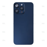 Vitre Arrière avec NFC, cadre de caméra agrandi pour Apple iPhone 15 Pro Max - Bleu titane reconditionné