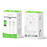 Câble Rixus RX2016 pour synchronisation des données et recharge rapide USB-C vers USB-C, 2 m