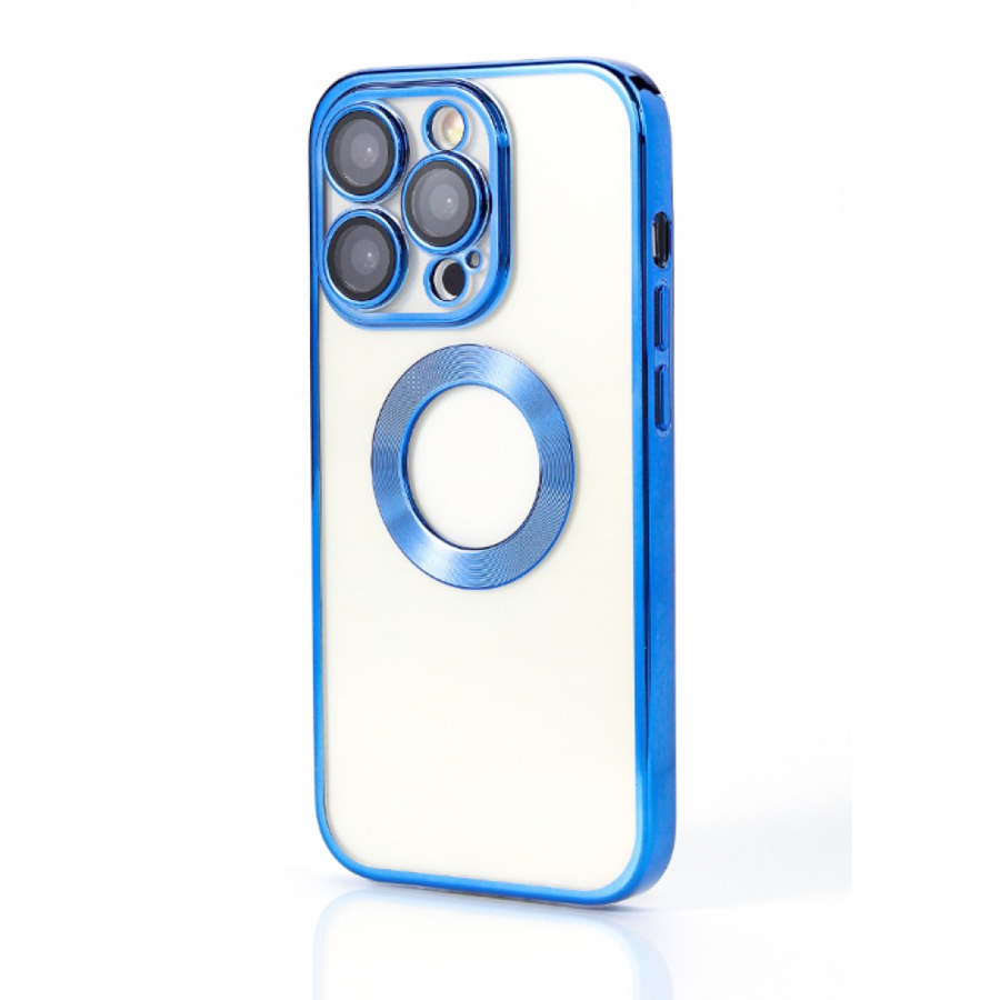 Étui en TPU brillant pour iPhone 14 Pro - Bleu transparent